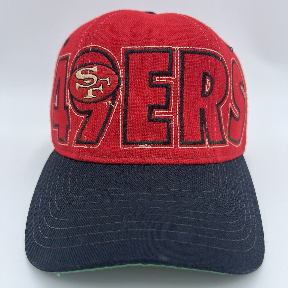 VTG 49ers Hat Starter Wool Blend Big Logo NFL Fitted 90s Cap 7-7 3/4 Red